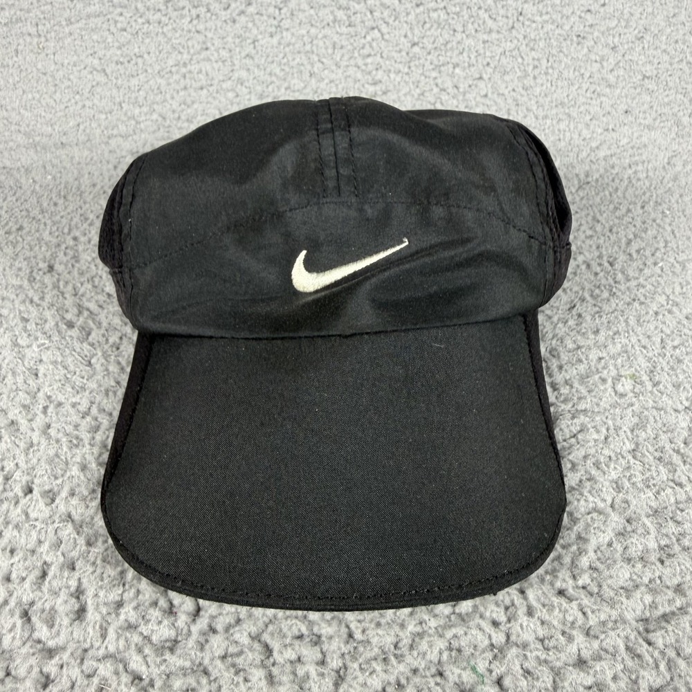 Nike Featherlight Ball CAp Unisex One Size Black Swoosh Running Strapback Logo